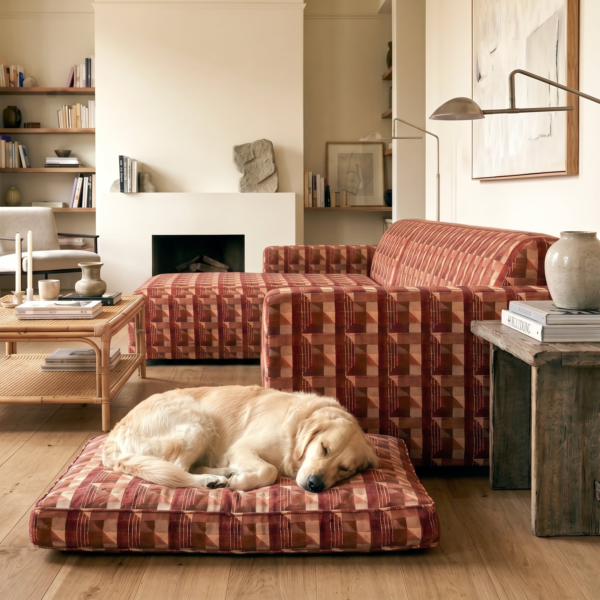 Matching memory dog foam floor cushion
