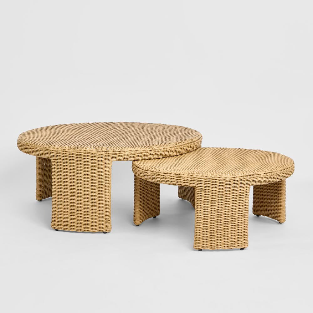 Kairo Outdoor Round Coffee Table Nest of 2 Natural