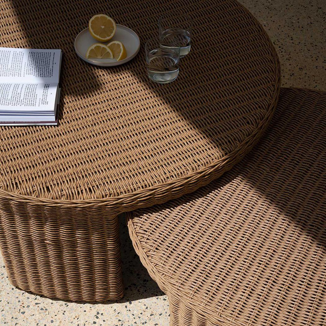 Kairo Outdoor Round Coffee Table Nest of 2 Natural