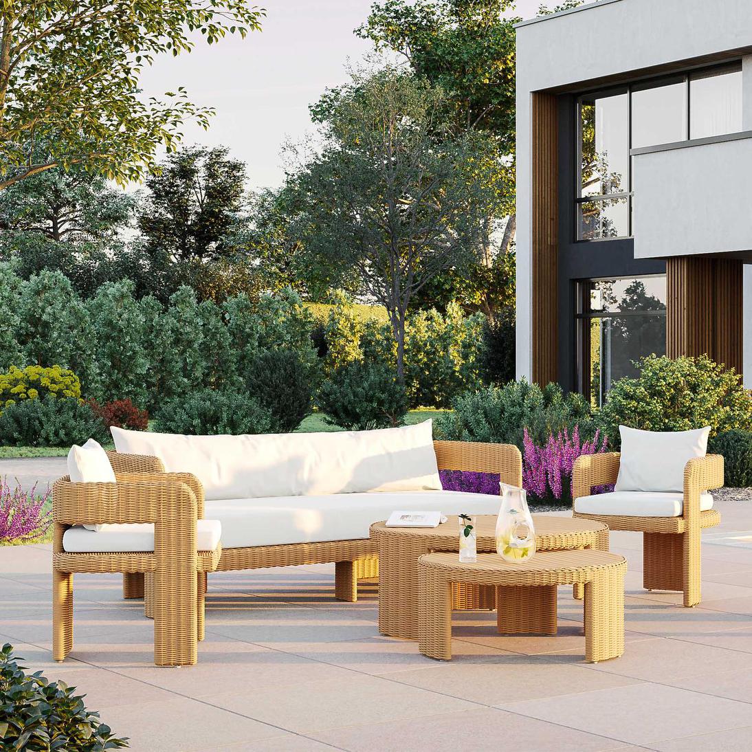 Kairo 3 Seat Sofa Natural Outdoor