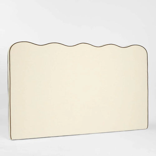 Amara Bedhead King Ivory with Chocolate Piping