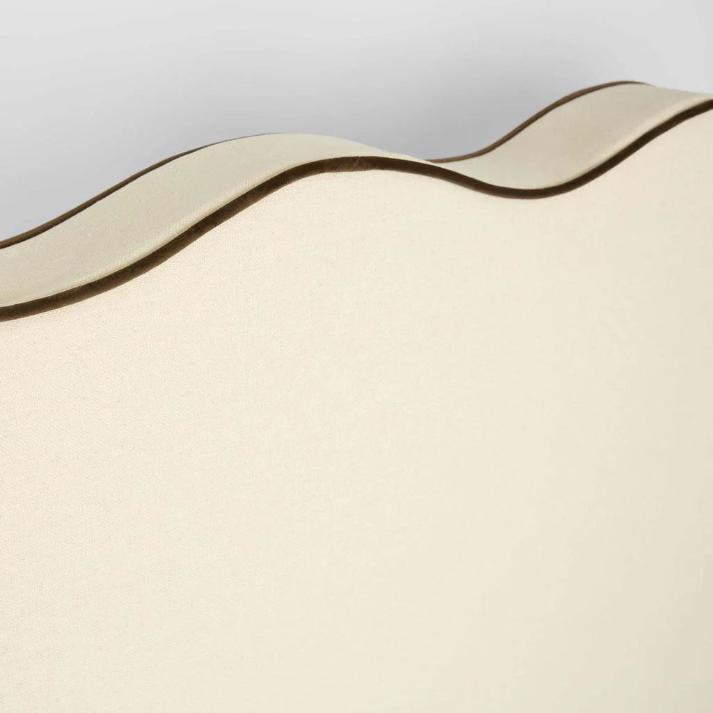 Amara Bedhead King Ivory with Chocolate Piping