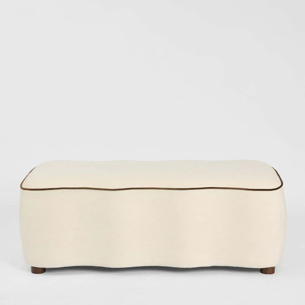 Amara Ottoman Ivory with Chocolate Piping