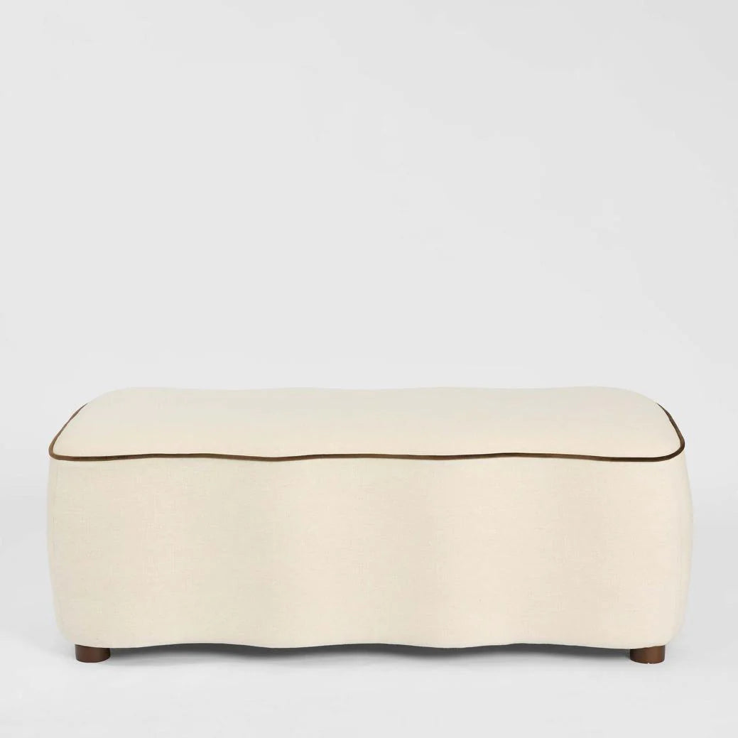 Amara Ottoman Ivory with Chocolate Piping