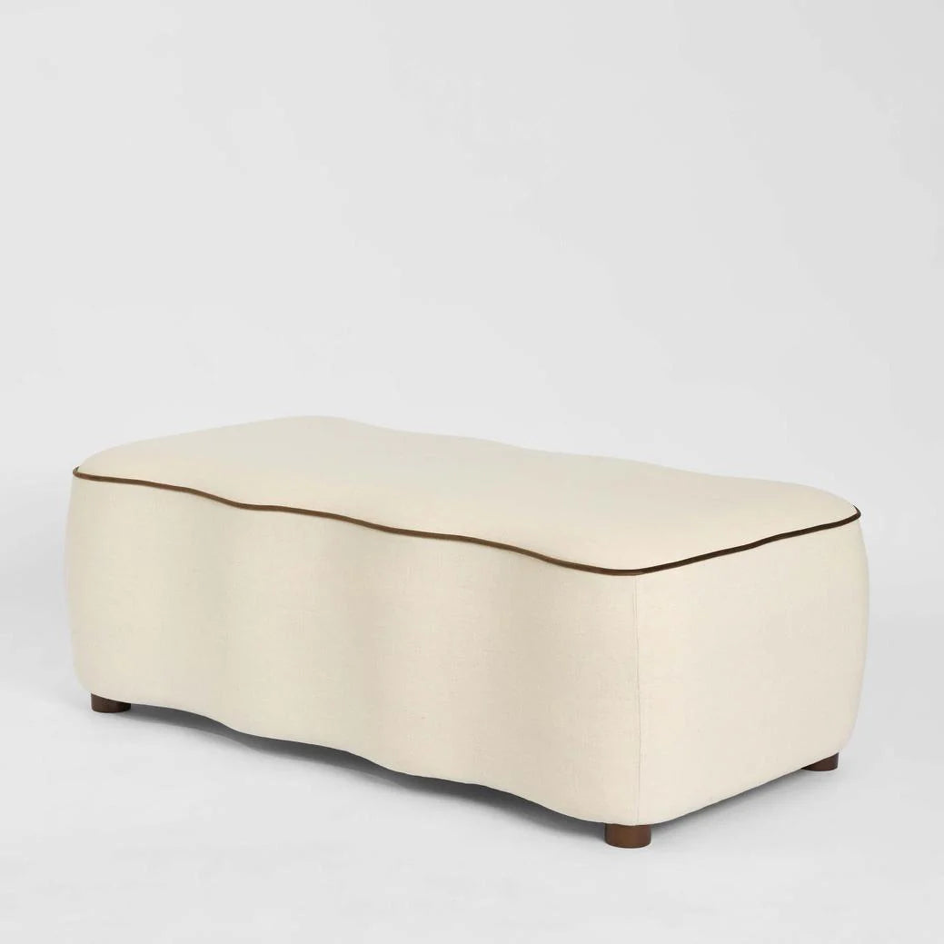 Amara Ottoman Ivory with Chocolate Piping