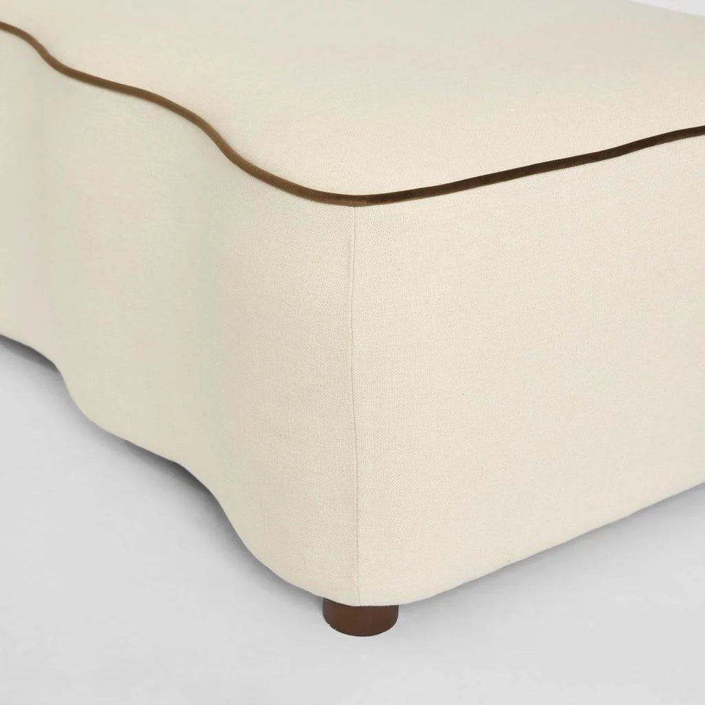 Amara Ottoman Ivory with Chocolate Piping