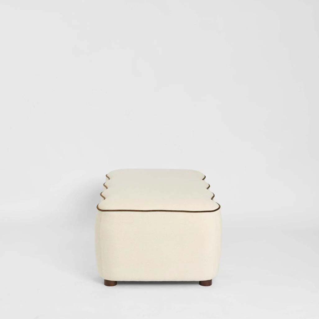 Amara Ottoman Ivory with Chocolate Piping