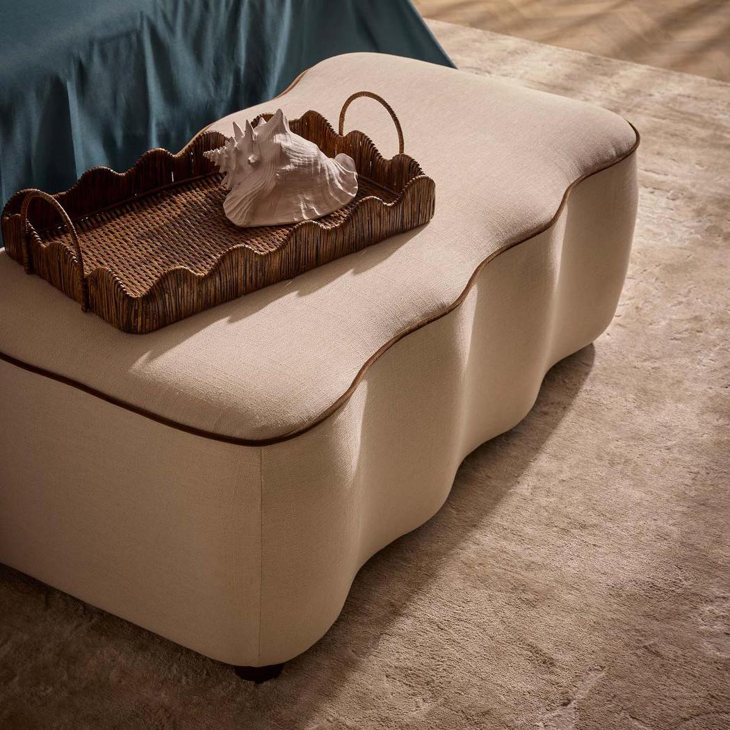Amara Ottoman Ivory with Chocolate Piping
