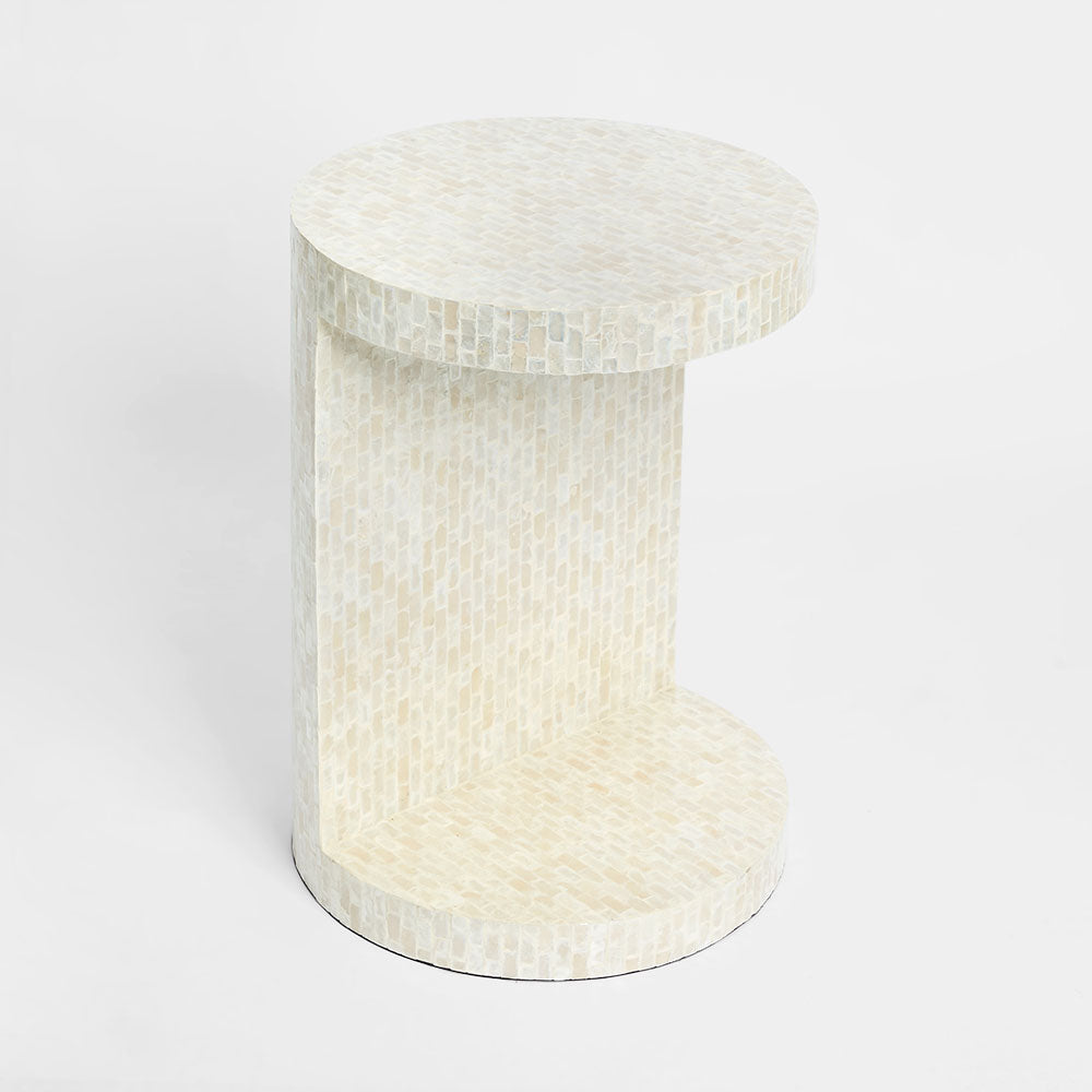 Miami White Shell Side Table