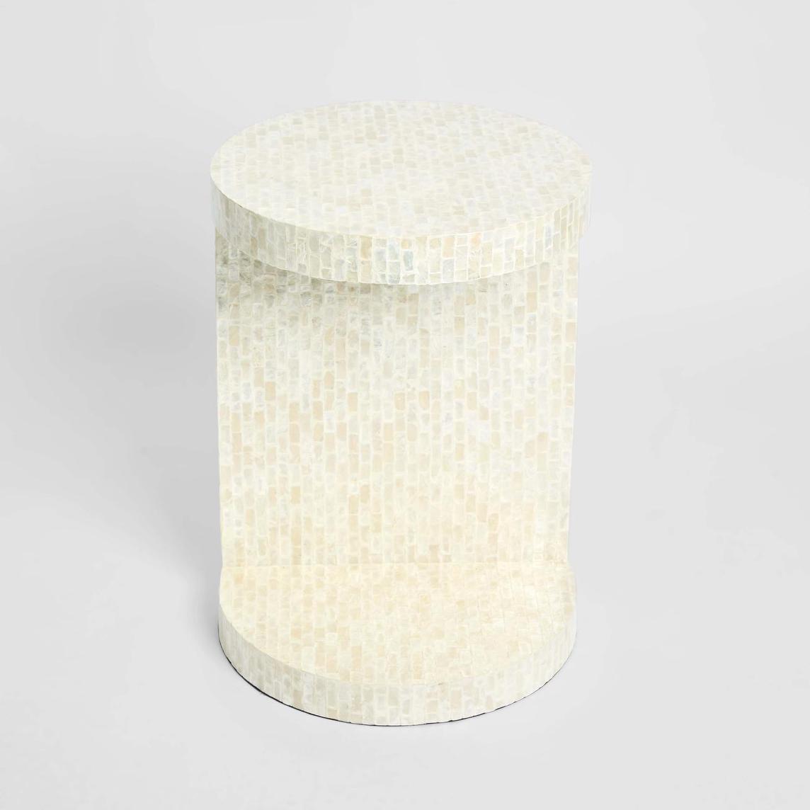 Palma White Shell Side Table