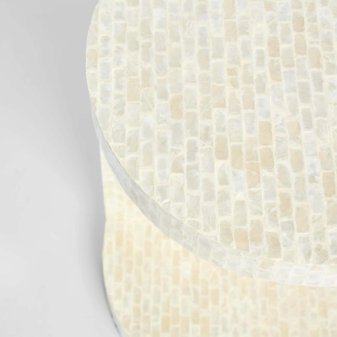 Palma White Shell Side Table