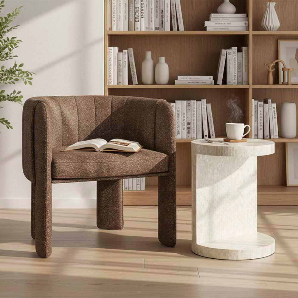 Palma White Shell Side Table