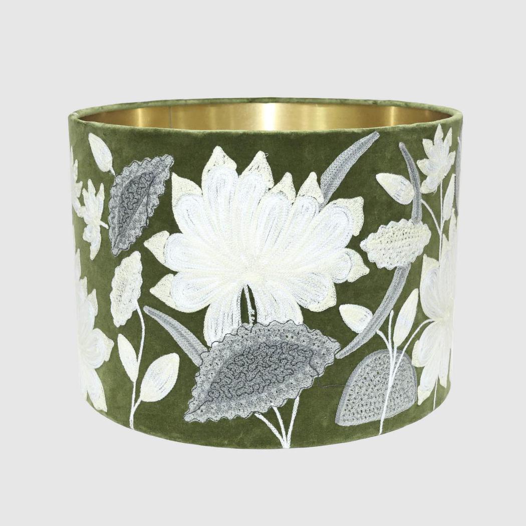 Willow Grove Drum Shade 40x25cm Green