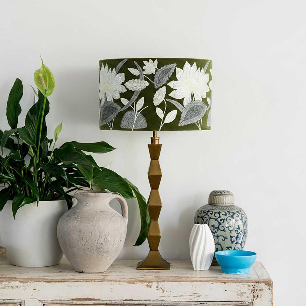 Willow Grove Drum Shade 40x25cm Green