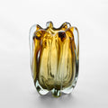 Celine Handblown Glass Vase Amber & Green Ombre