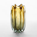 Celine Handblown Glass Vase Amber & Green Ombre Large