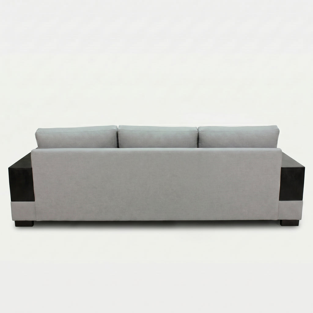 Samson Double Timber Arm Bookcase Modular Chaise Lounge