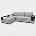Samson Double Timber Arm Bookcase Modular Chaise Lounge