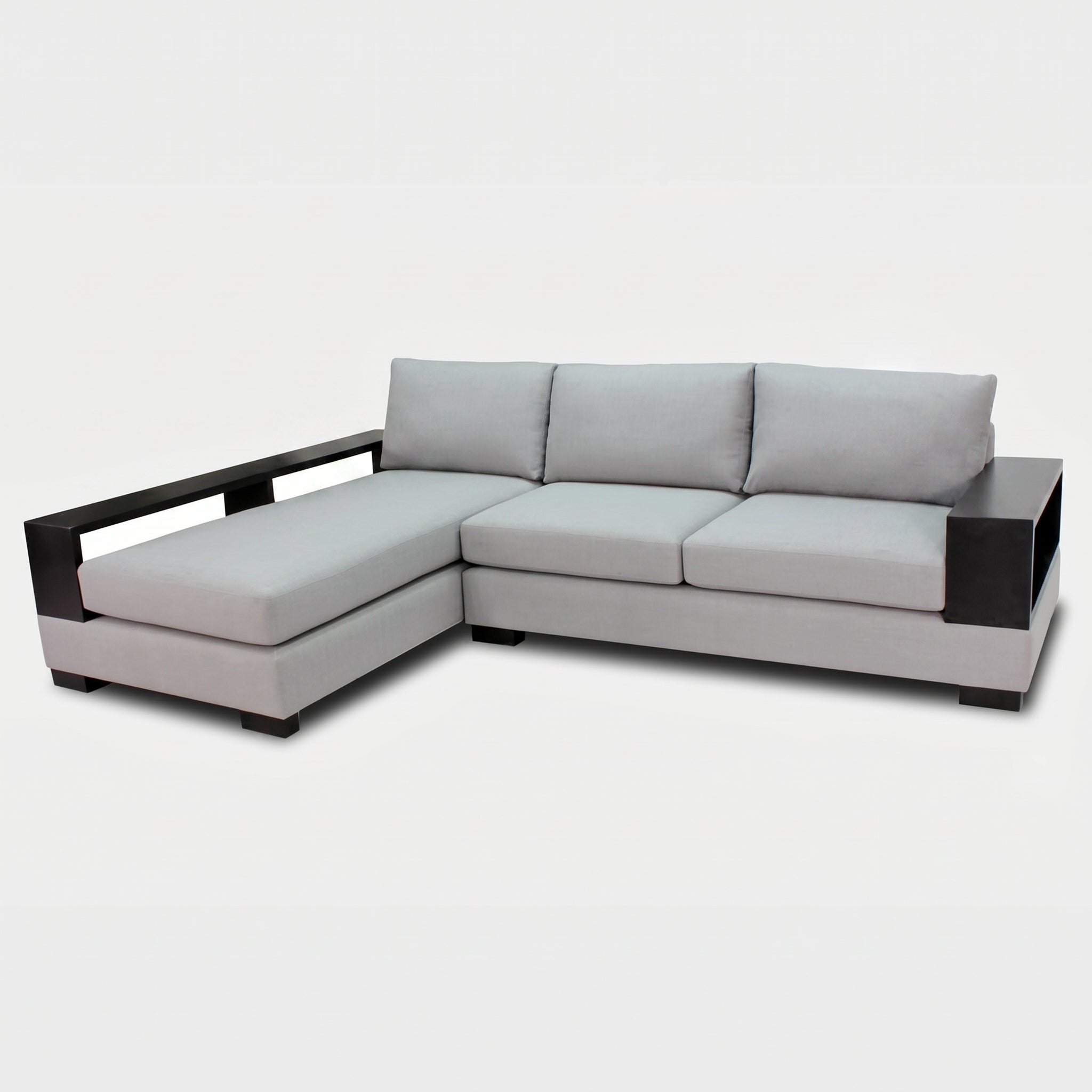 Samson Double Timber Arm Bookcase Modular Chaise Lounge