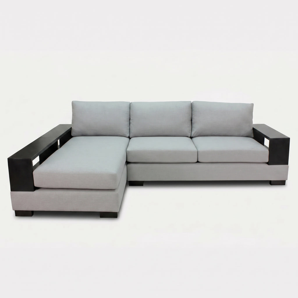 Samson Double Timber Arm Bookcase Modular Chaise Lounge